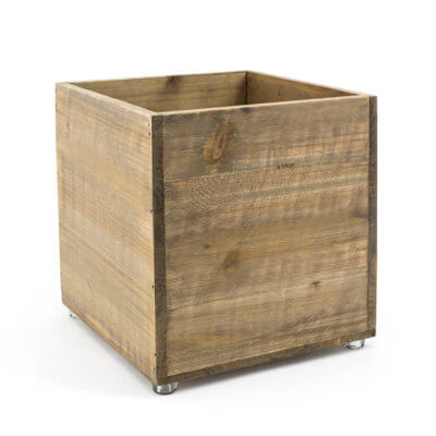 Asheville Rustic Cube Wastebasket